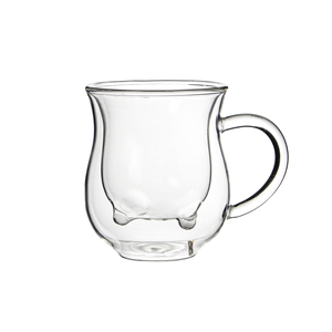 Caneca de café em forma de gato, xícara de vidro fofa de parede dupla para beber café leite e café - Product Image 1