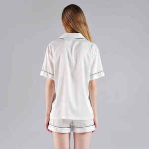 Pijamas de Satén para Mujer FUNG 3034, Nueva Colección Jacquard, 80% Poliéster y 20% Elastano, Transpirables, Cintura Elástica, Largo hasta la Rodilla, Gran Venta - Product Image 2