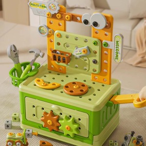 Ensemble d'outils éducatifs STEM pour assembler des vis, blocs de construction en plastique DIY pour enfants, jeu de simulation d'établi avec boîte à outils portable - Product Image 4
