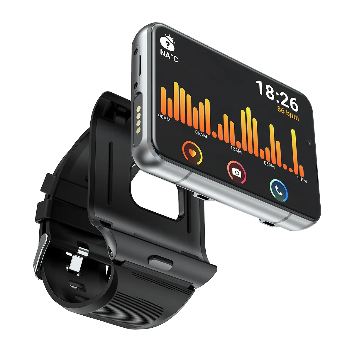 Jam tangan pintar kamera HD ganda 2.88 inci, jam tangan pintar GPS pemasangan aplikasi terpisah kartu SIM 4G WIFI panggilan Video