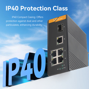 GIANTECH Switch Ethernet LAN Industrial de 5 Puertos 10/100/1000Mbps Full-Duplex/Half-Duplex con QoS VLAN SFP RJ45 POE Administrado - En Stock - Product Image 4