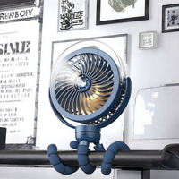Ventilateur de poussette Wavmill avec brumisateur, batterie 5000 mAh, lumière LED portable, rotation à 360°, ventilateurs de refroidissement personnels, trépied flexible
