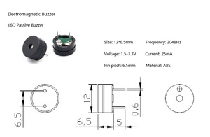 12*6.5mm 16ohm Universal Split elektronik jenis Mesopore 2048hz mikro 3V 5V Pcb pelembap bel magnetik - Product Image 2