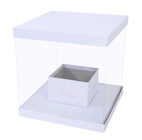 Boîte cadeau transparente carrée pour bouquet de fleurs, style coréen, boîte pour bouquet à la main
