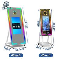 Machine de photomaton complète avec miroir de 21,5 pouces, portable, avec flight case et support, pour la location événementielle