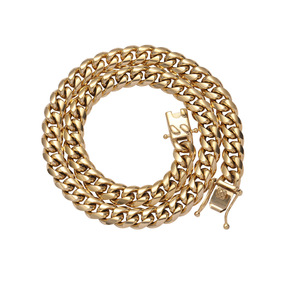 Cadena de Acero Inoxidable de 6-8-10 - 12-14-18 mm, Collar Hip Hop para Hombre, Cadena Cubana Brillante, Cadena Redonda Pulida, Moda Tanjing - Product Image 5