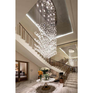 Guzhen Fabriek Aangepaste Stenen Hanger Lamp, Geel, Rood, groene Kleur Vormige Glazen Art Kroonluchter Voor Hotel Lobby Villa Gang - Product Image 4