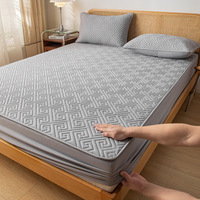 Drap de taie d'oreiller de lit 3 pièces élastique à 360 degrés antidérapant, lavable, étanche à l'urine, housse de protection de matelas imperméable