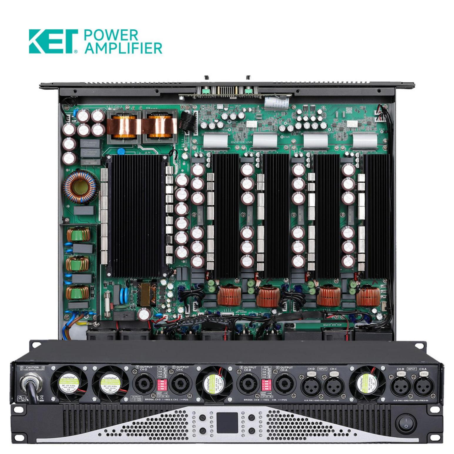 KET DGS415 4-канальный усилитель мощности аудио усилитель 4*1500 Вт звуковая система звуковое оборудование/усилители/динамик