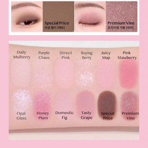 Palette de fards <span class=keywords><strong>à</strong></span> paupières 12 couleurs aux paillettes mates et scintillantes, finition chic et audacieuse rose pitaya, style occidental - Product Image 4