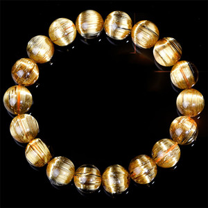 Bracelet en quartz rutilé œil de chat de haute qualité, or, pour homme et femme, cristal naturel authentique - Product Image 2