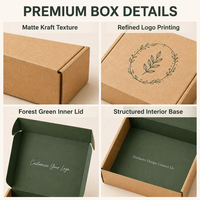 Boîte d'expédition en papier kraft écologique avec logo personnalisé, fabriquée à partir de matériaux recyclés, pour vêtements, chaussettes, accessoires - Emballage pliable avec bande de déchirement