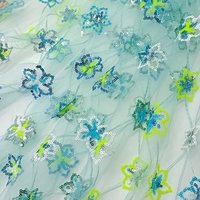 Tissu brodé de haute qualité en polyester avec paillettes, design le plus récent, pour robe