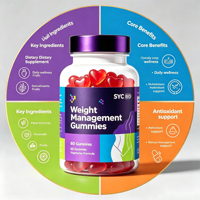 Gummies SYC BIO sans sucre pour la gestion du poids, 60 unités, avec mélatonine et L-théanine pour le soutien du sommeil, à base de plantes, bien-être quotidien