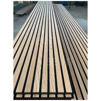 Panneau Acoustique en Bois Lamellé Facile à Installer, Placage Mural Décoratif en Bois Naturel pour l'Intérieur avec Absorption Sonore
