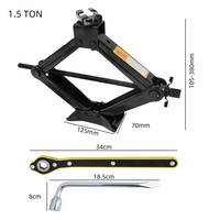 Kit de cric à ciseaux de voiture de 2 tonnes avec clé universelle en forme de L, outil d'urgence en acier utilisé pour le remplacement des pneus, pièces de voiture/réparation de pneus