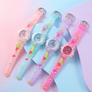 นาฬิกา LED สาย PVC นุ่มลายเงือกน้อยมหัศจรรย์สำหรับเด็กผู้หญิง ของขวัญลายเงือกน้อยที่ไม่เหมือนใคร - Product Image 6