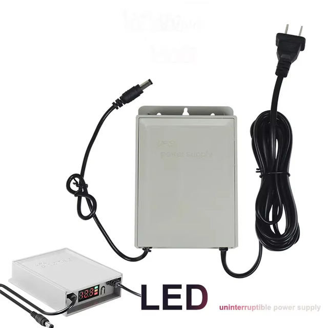 OEM Brand Mini UPS Uninterruptible Power Supply with LED Display Screen 12V PC Material for Desktop Wi-Fi Router CCTV Power