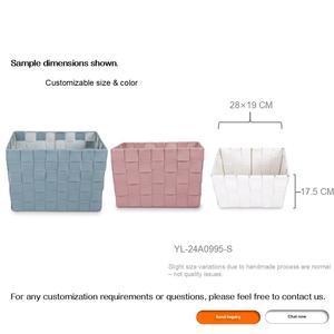 Juego de 3 Cestas de Almacenamiento Tejidas de Cuero PU, Diseño a Cuadros en Colores Macaron, Impermeables y Duraderas <span class=keywords><strong>para</strong></span> Sala de Estar, Venta <span class=keywords><strong>al</strong></span> <span class=keywords><strong>Por</strong></span> <span class=keywords><strong>Mayor</strong></span>, Personalizables - Product Image 3