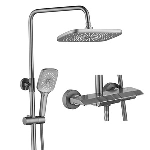 Hot bán treo tường đa chức năng nút màu xám phòng tắm vòi hoa sen đặt - Product Image 3