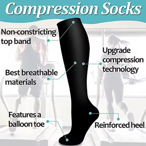 Wholesale 15-20mmHg Graduated Compression <b>Socks</b> <b>Knee</b> <b>High</b> Sports Running Travel <b>Socks</b> for Men and Women - Product Image 6