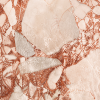 Meuble-lavabo mural moderne en marbre rose naturel avec vasque intégrée et plan de toilette en pierre