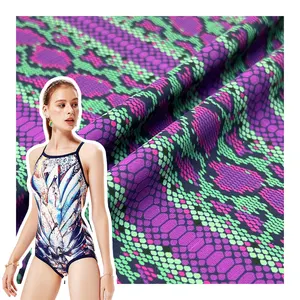 Custom recycle UPF50+ polyester spandex nylon stretch swimsuit digital print swim suit swimwear swim fabric