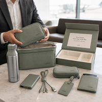 Kit de voyage compact et essentiel populaire : Pochette, bouteille, batterie externe, câble – Fournisseur de cadeaux promotionnels personnalisés avec logo OEM ODM