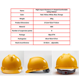 خوذة صلبة من البلاستيك ABS على شكل V للصناعة والبناء والتعدين، مقاومة للصدمات، مبيعات ساخنة من المصنع مباشرة - Product Image 2