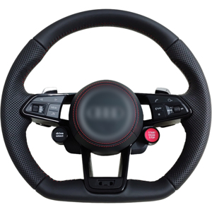 Volant sport en cuir Nappa perforé avec bouton de mode de conduite compatible <span class=keywords><strong>Audi</strong></span> A4 B9 S4 RS4 A5 S5 RS5 – Pièces de mise à niveau - Product Image 2
