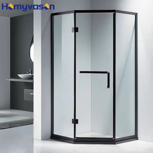 Cabina de <span class=keywords><strong>Ducha</strong></span> Moderna Personalizada en Forma de Diamante con Cristal Templado Transparente, Puerta con Bisagras que Ahorra Espacio - Product Image 1