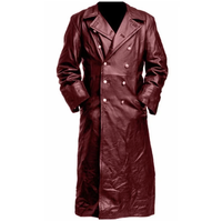 Best-seller transfrontalier populaire : Manteau long médiéval pour homme en cuir synthétique vintage, idéal pour l'automne-hiver
