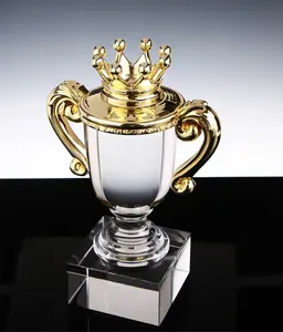 ADL yeni tasarım zarif Metal kristal taç kupa spor cam ödülleri bardaklar kristal çalışan tanıma ödülleri takım çalışması ödülü