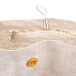 Bolsa de Compras de Lino Blanco Natural con Logotipo Personalizado por Sublimación Navideña al por Mayor, Bolsa de Mano de Lona de Yute Ecológica - Product Image 3