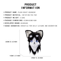 Casque de cosplay tête d'animal de dessin animé très populaire, pour fêtes de carnaval et spectacles de bandes dessinées, en peluche super douce personnalisée, taille adulte