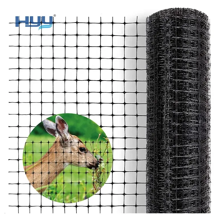 Filet en plastique polypropylène noir pour chien, clôture de ferme de cerf, filet de clôture de cerf PP