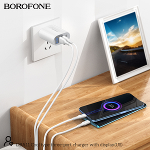 <span class=keywords><strong>Borofone</strong></span> OEM DBA11สหรัฐปลั๊กแรงดันไฟฟ้าจอแสดงผลดิจิตอลปัจจุบันสามพอร์ตชาร์จผนัง - Product Image 5