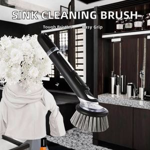 High Quality Eco-Friendly Plastic <b>Handle</b> Dishwashing <b>Sponge</b> Brush with Nylon Bristles for Kitchen Sink and Pot Cleaning - Product Image 2