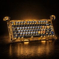 Clavier mécanique GravaStar Mercury Pro jaune, effet usé, 75 %, corps en aluminium bionique artisanal, clavier de jeu