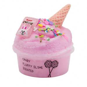 Slime de Nieve DIY de Colores para Navidad, con Charms de Unicornio y Corazón, Lentejuelas, Slime Azul, Nieve de Juguete, Rosa - Product Image 1