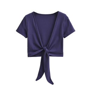 <span class=keywords><strong>Cardigan</strong></span> da donna in maglia con scollo a V e cinturino incrociato, in spandex/cotone, sottile, estivo 2026, gilet corto, scialle, vestibilità ampia, top versatile - Product Image 4