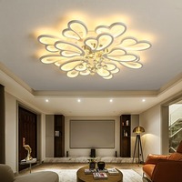 Lampu dekorasi rumah dalam ruangan, lampu langit-langit kristal bulat Led lampu langit-langit mewah untuk ruang tamu