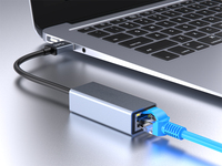 Adaptador de Red Gigabit Ethernet USB 3.0 a AX88179B Directo de Fábrica, Tarjeta de Red Nueva Color Gris Espacial, Interfaces Tipo C, Cableado Externo