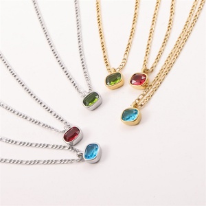 Collier en acier inoxydable à prix de gros, colliers en zircon, bijoux pour femmes - Product Image 2