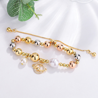 Bracelet DIY Tianmao tendance avec pendentif croix Madonna et papillon, en cuivre plaqué or, style cordon, pierre zircon, cadeau idéal