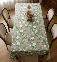 Housse de table en plastique imperméable de luxe faite à la main en jacquard personnalisé avec motif végétal pour une utilisation en restaurant haut de gamme