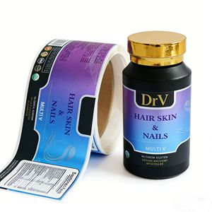 Étiquettes personnalisées pour produits de santé animale, étiquettes adhésives rectangulaires, imperméables, argent brillant, impression BOPP - Product Image 1