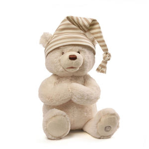 Oso de Peluche Blanco Dormido con Gorro, Personalizable OEM, Juguete de Peluche Suave de Dibujos Animados, Oso Orando - Product Image 5