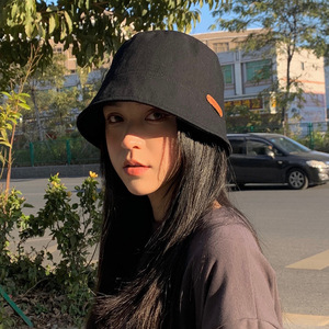 <b>Bucket</b> <b>Hat</b> Black Viscose Fiber Sun Protection Breathable Fisherman <b>Hat</b> Women's Summer Outing Korean Style <b>Large</b> Head - Product Image 3