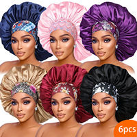 Bonnet en satin de luxe pour femme, couleur unie, large bande, vente en gros